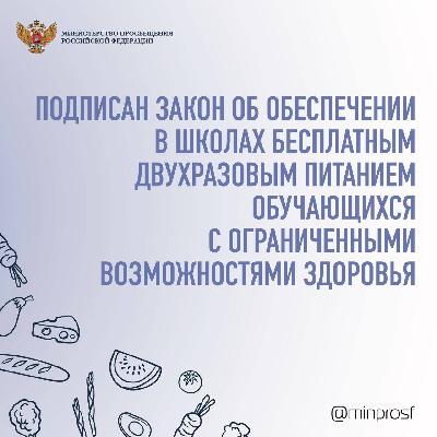 С 1 сентября в Ярославской области начнет действовать закон об обеспечении в школах бесплатным двухразовым питанием обучающихся с ограниченными возможностями здоровья, подписанный Владимиром Путиным