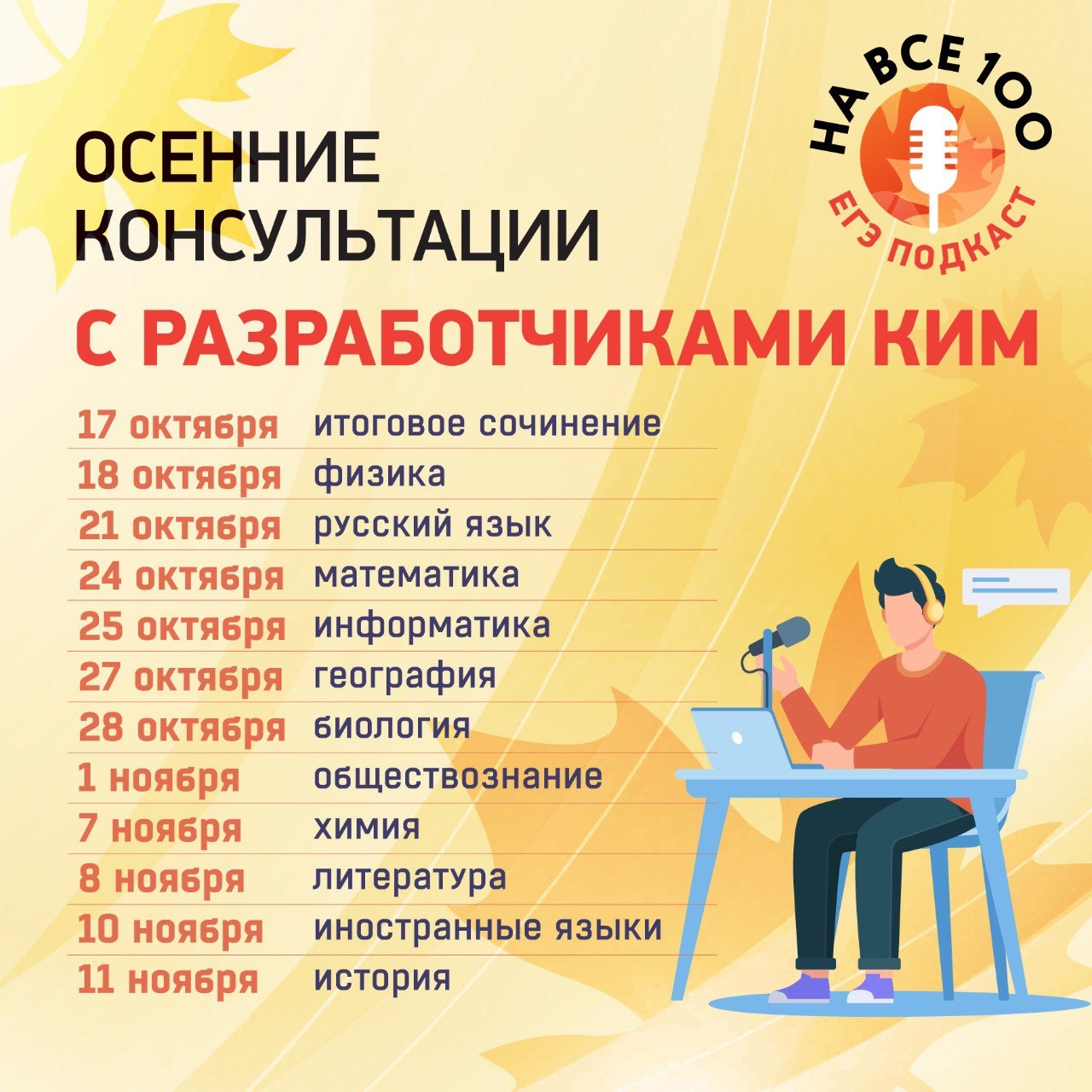 С 17 октября по 11 ноября разработчики контрольных измерительных материалов ЕГЭ из Федерального института педагогических измерений (ФИПИ) проведут новый цикл онлайн-консультаций для будущих участников экзаменов и преподавателей школ.